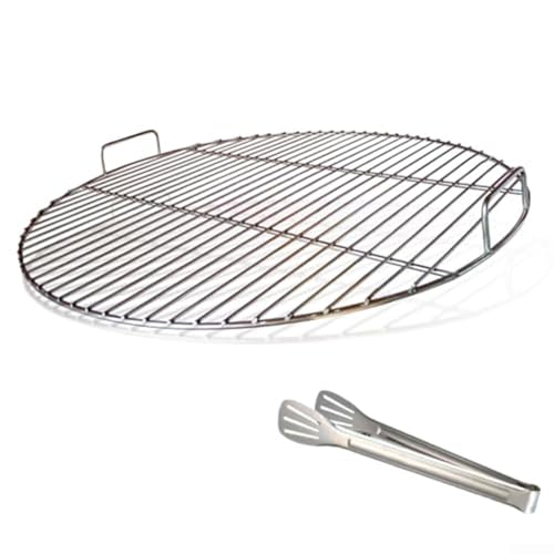 Runder Grillrost aus Edelstahl mit Griff, für Weber 7432 und 57 cm Holzkohlegrills, 45 cm Durchmesser, leicht zu reinigendes Design (55 cm) von GLOBALHUT