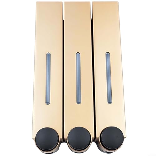 Seifenspender zur Wandmontage mit 420 ml Fassungsvermögen, manuelles Press-Design für einfache Verwendung (Gold3) von GLOBALHUT