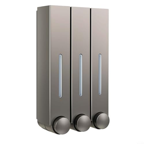 Seifenspender zur Wandmontage mit 420 ml Fassungsvermögen, manuelles Press-Design für einfache Verwendung (grau3) von GLOBALHUT