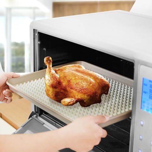 Silikonmatte, Backform, multifunktionale Pyramiden-Matte, wiederverwendbar, für Ofen, Grillen, Grillen, Innenbereich, 40,4 x 29 cm (grau) von GLOBALHUT
