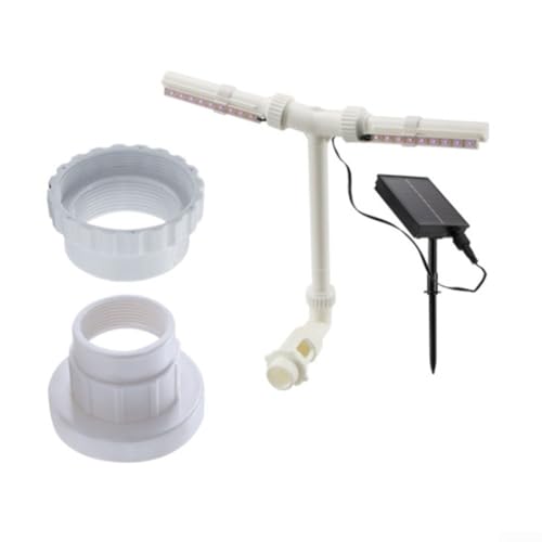 Solar-Poolbrunnen mit LED-Lichtern, Doppelkopf-Solar-Wasserbrunnen, mit Fernbedienung, 6 Lichtmodi, 11 Farben oberirdische LED-Sprinkler (2) von GLOBALHUT