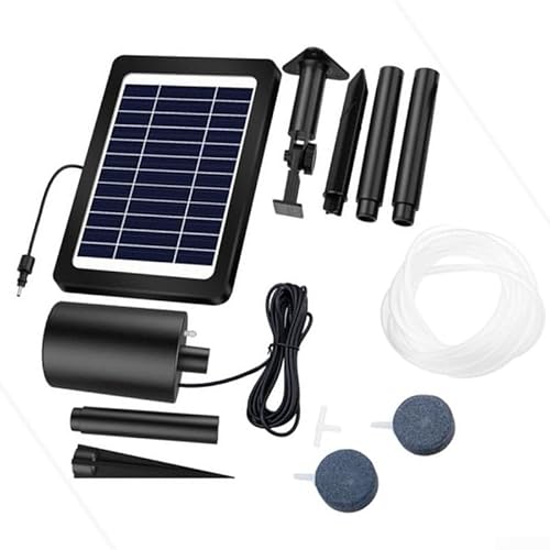 Solar Power Wasserbelüfter Pumpe Sauerstoffversorgung System für Fisch Teich Brunnen Aquarium Garten Pool Outdoor Belüftungsset 6V 3W Schwarz von GLOBALHUT