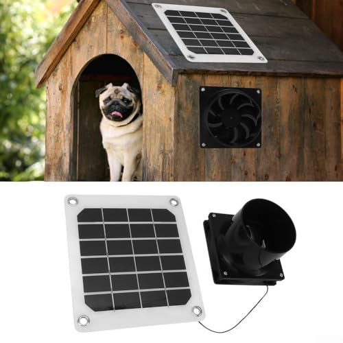 Solarpanel Abluftventilator Solarpanel Lüfter Kit mit 20W Solar Abluftventilator für kleine Hühnerställe Gewächshäuser Schuppen Haustierhäuser von GLOBALHUT