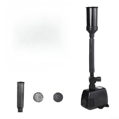 Tauchpumpe für Teich, 600 l/h, mit einstellbarem Durchfluss, 3 Düsen und integriertem Filtersystem (HJ-743) von GLOBALHUT