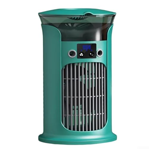 Tragbare mobile Klimaanlagen, Ventilator mit 880 ml Wassertank, 3 Geschwindigkeitsstufen, Nachtlicht in 7 Farben, für Heimbüro (grün) von GLOBALHUT