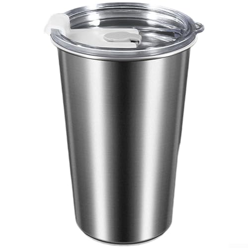 Tragbarer 400 ml Schnellgefrierbecher mit 304 Edelstahlkörper und Eiskern, auslaufsicherer Deckel, für schnelles Kühlen von Getränken zu Hause, bei der Arbeit (Einzelportion) von GLOBALHUT