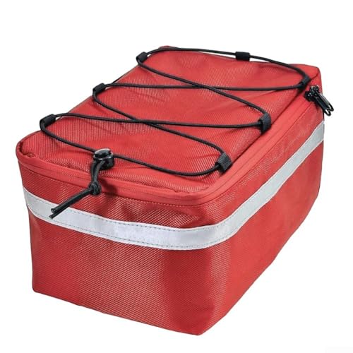 Wasserdichte Fahrradkoffertasche, Gepäckträgertasche, für Sichtbarkeit und Gurte zur sicheren Befestigung des Gepäckträgers (rot) von GLOBALHUT
