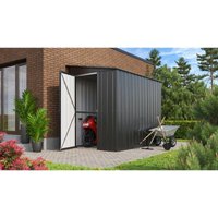 Metall Anlehn-Gerätehaus, Fahrradgarage 'Lean-To 58', anthrazit, 3,75 m² - Globel Industries von GLOBEL INDUSTRIES