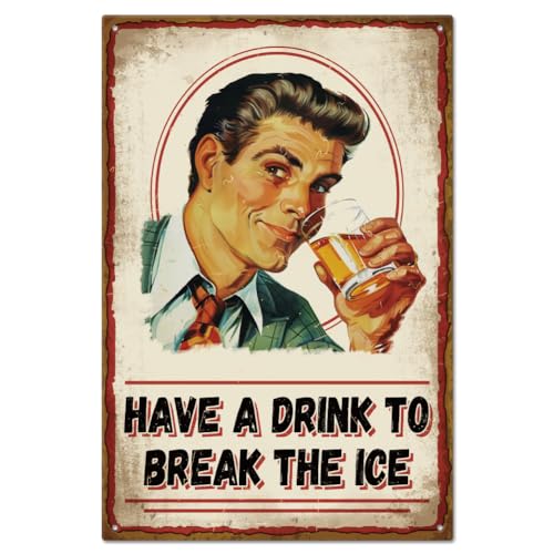 GLOBLELAND „Have A Drink To Break The Ice“ Lustiges Trink Blechschild Aus Metall 12x8 Zoll Für Garage Garten Schilder Kunstplakette Poster Wanddekoration Für Zuhause Küche Bar Club GLOBLELAND „Have A Drink To Break The Ice“ Lustiges Trink Blechschild Aus Metall 12x8 Zoll Für Garage Garten Schilder Kunstplakette Poster Wanddekoration Für Zuhause Küche Bar Club von GLOBLELAND