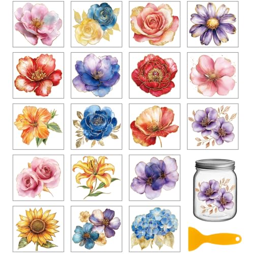 GLOBLELAND 18 Blatt Bunte Goldenem Rand Blumen UV DTF Tasse Transfer Aufkleber 3.9x3.6 Zoll Frühlingsblumen DTF Transferaufkleber Möbel Großformat Transfers für Glasbecher Keraflott Möbel Glas Holz GLOBLELAND 18 Blatt Bunte Goldenem Rand Blumen UV DTF Tasse Transfer Aufkleber 3.9x3.6 Zoll Frühlingsblumen DTF Transferaufkleber Möbel Großformat Transfers für Glasbecher Keraflott Möbel Glas Holz von GLOBLELAND