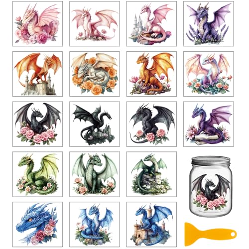 GLOBLELAND 18 Blatt Bunte Fantasy Drachen UV DTF Tasse Transfer Aufkleber 3.9x3.6 Zoll Magische Blumen Bunte DTF Transferaufkleber Möbel Großformat Transfers für Glasbecher Keraflott Möbel Glas Holz GLOBLELAND 18 Blatt Bunte Fantasy Drachen UV DTF Tasse Transfer Aufkleber 3.9x3.6 Zoll Magische Blumen Bunte DTF Transferaufkleber Möbel Großformat Transfers für Glasbecher Keraflott Möbel Glas Holz von GLOBLELAND