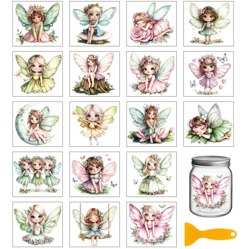GLOBLELAND 18 Blatt Transferaufkleber Mit Cartoon Fee 3.9x3.6 Zoll Süße Dame Bunter Transferaufkleber Zum Aufreiben Für Möbel Vasen Glas Kunsthandwerk Dekorationen GLOBLELAND 18 Blatt Transferaufkleber Mit Cartoon Fee 3.9x3.6 Zoll Süße Dame Bunter Transferaufkleber Zum Aufreiben Für Möbel Vasen Glas Kunsthandwerk Dekorationen von GLOBLELAND