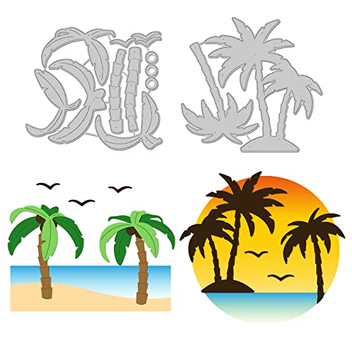 GLOBLELAND Coconut Tree Cutting Dies Metal Frame Die Cuts Embossing Stencils Template for Paper Card Making Decoration DIY Scrapbooking Album Craft Decor von GLOBLELAND