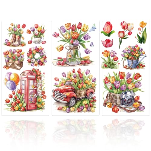 GLOBLELAND 3 Stück Tulpenmöbeltransfer 6x12 Zoll Ballonvase Blumen Rub On Transfer Selbstklebende Wandtattoos Für Schlafzimmer Wohnzimmer Schreibtisch Tischdekoration GLOBLELAND 3 Stück Tulpenmöbeltransfer 6x12 Zoll Ballonvase Blumen Rub On Transfer Selbstklebende Wandtattoos Für Schlafzimmer Wohnzimmer Schreibtisch Tischdekoration von GLOBLELAND
