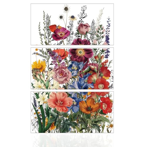 GLOBLELAND 3 Stück Vintage Gartenblumen Transferaufkleber 30x15cm /6x12 Zoll Pflanzenmöbel Fenster Rubbel Transferaufkleber Für DIY Bastelarbeiten Scrapbooking GLOBLELAND 3 Stück Vintage Gartenblumen Transferaufkleber 30x15cm /6x12 Zoll Pflanzenmöbel Fenster Rubbel Transferaufkleber Für DIY Bastelarbeiten Scrapbooking von GLOBLELAND