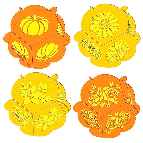 GLOBLELAND 3D Laterne Stanzform Pentagon Light Box Stanzformen Blume Sonnenblume Kürbis Kohlenstoffstahl Cut Die Prägeschablonen Vorlage für dekorative Prägung Papier Karte DIY Scrapbooking Album von GLOBLELAND