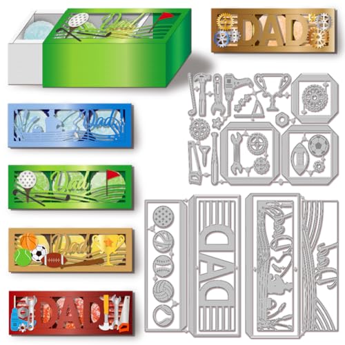 GLOBLELAND 3D Süßigkeitenschubladen Papierpräge Stanzschablonen Set Dad‘S Box Handwerk Stanzmaschine Schablonen Golf Angel Metall Stanzschablone Set für Kartenherstellung DIY Papier Handgefertigtes GLOBLELAND 3D Süßigkeitenschubladen Papierpräge Stanzschablonen Set Dad‘S Box Handwerk Stanzmaschine Schablonen Golf Angel Metall Stanzschablone Set für Kartenherstellung DIY Papier Handgefertigtes von GLOBLELAND
