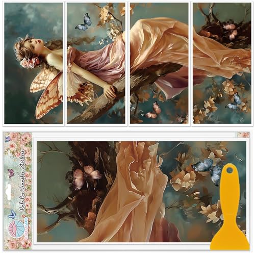 GLOBLELAND 4 Blatt Retro Feen Möbel Transferaufkleber 6x12 Zoll Vintage Schmetterling Zum Aufreiben UV Selbstklebende Aufkleber Wandkunst Basteln Für Schlafzimmer Wohnzimmer Schreibtisch Tisch GLOBLELAND 4 Blatt Retro Feen Möbel Transferaufkleber 6x12 Zoll Vintage Schmetterling Zum Aufreiben UV Selbstklebende Aufkleber Wandkunst Basteln Für Schlafzimmer Wohnzimmer Schreibtisch Tisch von GLOBLELAND