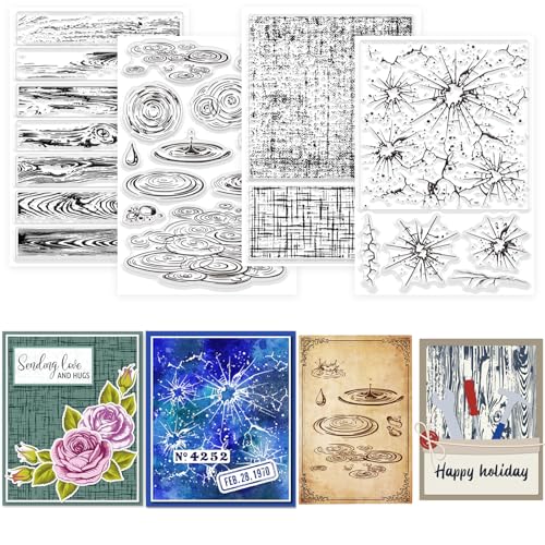 GLOBLELAND 4 Blatt Texturen Hintergrund Clear Stamp für Scrapbooking Broken Glass Silikonstempel Holz Leinenstoff Transparent Stempel Set für Card Making DIY Prägen Journaling GLOBLELAND 4 Blatt Texturen Hintergrund Clear Stamp für Scrapbooking Broken Glass Silikonstempel Holz Leinenstoff Transparent Stempel Set für Card Making DIY Prägen Journaling von GLOBLELAND