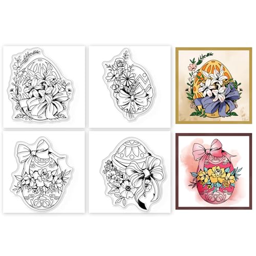 GLOBLELAND 4 Stück Transparente Mini Ostereier Stempel Fröhliche Ostern Transparente Stempel Florale Eier Transparente Stempel Blumenschleifen Eier Transparente Stempel 2.2x2.2inch GLOBLELAND 4 Stück Transparente Mini Ostereier Stempel Fröhliche Ostern Transparente Stempel Florale Eier Transparente Stempel Blumenschleifen Eier Transparente Stempel 2.2x2.2inch von GLOBLELAND