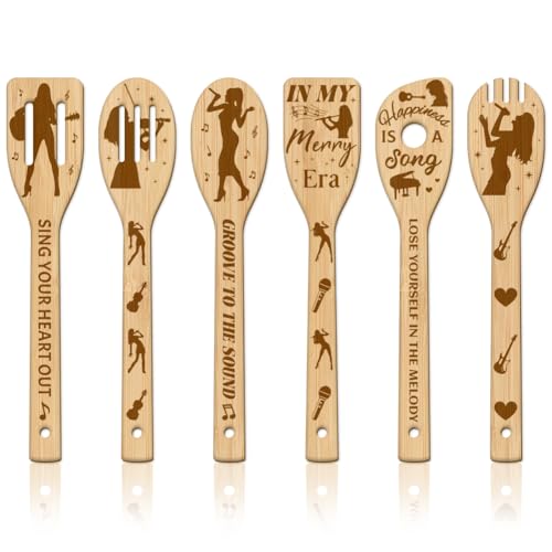 GLOBLELAND 6 Stück Musik Frau Bambus Kochutensilien Gitarre Noten Holzgravur Kochlöffel Set Gravur Schnitzerei Küche Bambus Spatel Set Für Küche Housewarming Geschenk Mutter Freundin Frauen GLOBLELAND 6 Stück Musik Frau Bambus Kochutensilien Gitarre Noten Holzgravur Kochlöffel Set Gravur Schnitzerei Küche Bambus Spatel Set Für Küche Housewarming Geschenk Mutter Freundin Frauen von GLOBLELAND