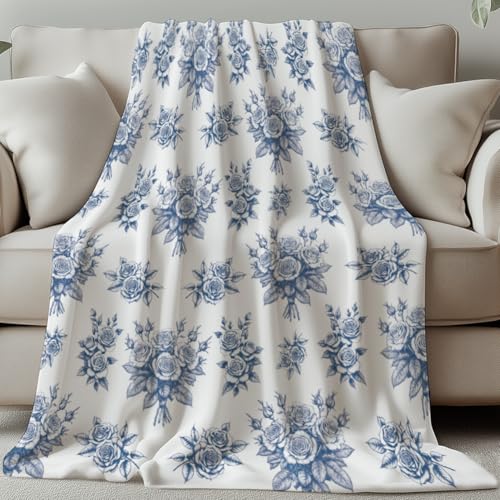 GLOBLELAND Blauer Vintage Blumen Wurfdecke 59 × 51 Zoll Rosen Weiche Gemütliche Flanelldecke Waschbare Kuschelige Bettdecke Für Zuhause Büro Zimmer Sofa Stuhl GLOBLELAND Blauer Vintage Blumen Wurfdecke 59 × 51 Zoll Rosen Weiche Gemütliche Flanelldecke Waschbare Kuschelige Bettdecke Für Zuhause Büro Zimmer Sofa Stuhl von GLOBLELAND