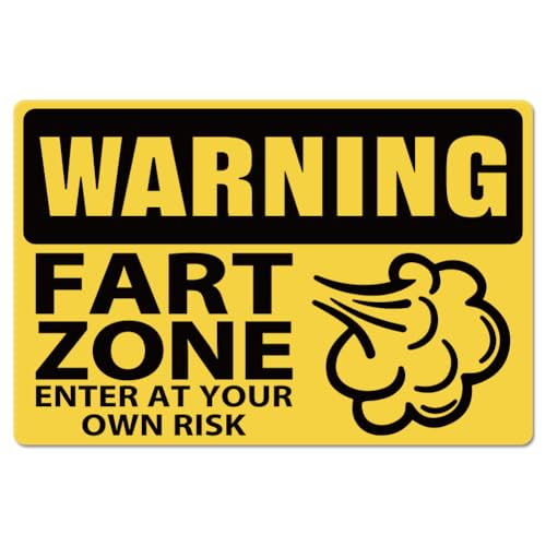 GLOBLELAND Blechschild "Warnung Furzzone: Betreten Auf Eigene Gefahr" Warnschild Aus Metall Vintage Schild 12×8 Zoll Lustige Wanddekoration Blechschilder Für Zuhause Bauernhof Bar Café Club Dekoration von GLOBLELAND