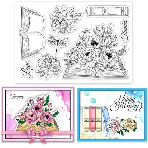 GLOBLELAND Blumen Stempelbuch Libelle Silikon Stempelsiegel Insekten Transparentstempel Für DIY Scrapbooking Karten Erstellen von Fotoalben Journalen GLOBLELAND Blumen Stempelbuch Libelle Silikon Stempelsiegel Insekten Transparentstempel Für DIY Scrapbooking Karten Erstellen von Fotoalben Journalen von GLOBLELAND