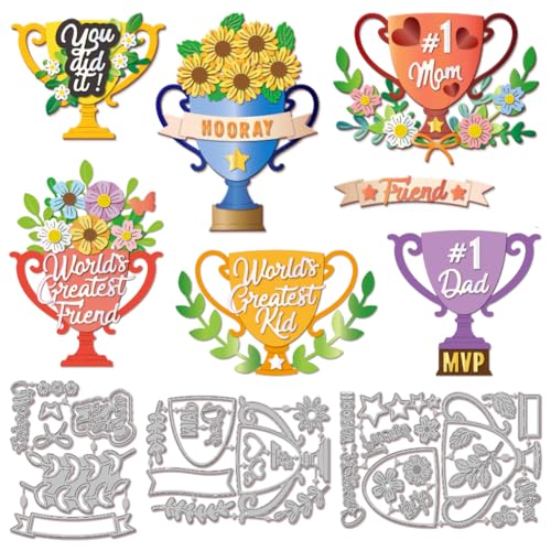 GLOBLELAND Blumen Trophäen Papierpräge Stanzschablonen Set Pokale Handwerk Stanzmaschine Schablonen Sonnenblumen Blätter Metall Stanzschablone Set für Kartenherstellung DIY Papier Handgefertigtes GLOBLELAND Blumen Trophäen Papierpräge Stanzschablonen Set Pokale Handwerk Stanzmaschine Schablonen Sonnenblumen Blätter Metall Stanzschablone Set für Kartenherstellung DIY Papier Handgefertigtes von GLOBLELAND