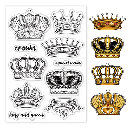 GLOBLELAND Crown Klare Stempel für DIY Scrapbooking Dekoration Königin und König Transparente Silikonstempel für die Herstellung von Karten Fotoalbum Dekoration von GLOBLELAND