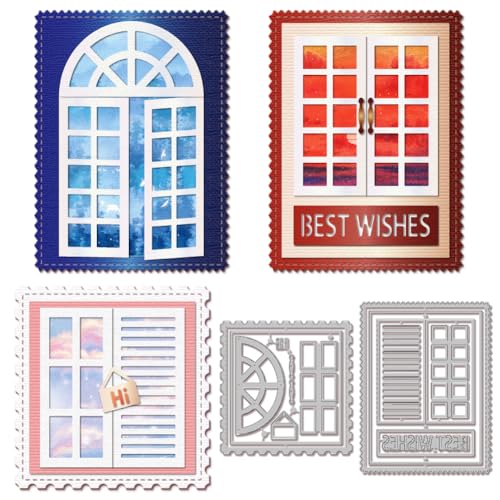GLOBLELAND Dachfenster Schneidformen Dachluke Schneidschablonen Plaketten Schneidformen Beste Wünsche Schneidformen Für DIY Scrapbooking Kartenherstellung Journalprägung Papierhandwerk Und Dekoration von GLOBLELAND