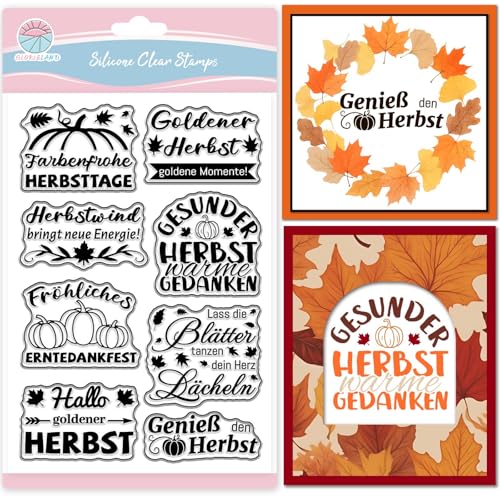 GLOBLELAND Deutscher Herbstsegen Text Transparente Silikonstempel Fallende Blätter Grüße Klare Stamps Kürbis Silikonstempel Für Kartengestaltung DIY Prägung Journaling GLOBLELAND Deutscher Herbstsegen Text Transparente Silikonstempel Fallende Blätter Grüße Klare Stamps Kürbis Silikonstempel Für Kartengestaltung DIY Prägung Journaling von GLOBLELAND