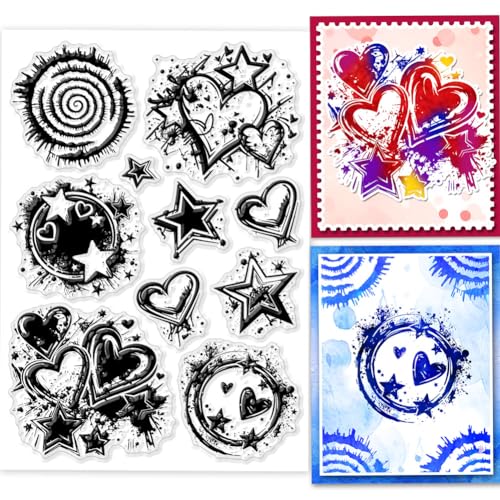 GLOBLELAND Flecken Hintergrund Klare Stempel 8.3x5.8 Zoll Kreis Herz Stern Graffiti Hintergrund Silikon Clear Stempel Siegel Tinte Flecken Silikonstempel Für DIY Scrapbooking Kartenherstellung GLOBLELAND Flecken Hintergrund Klare Stempel 8.3x5.8 Zoll Kreis Herz Stern Graffiti Hintergrund Silikon Clear Stempel Siegel Tinte Flecken Silikonstempel Für DIY Scrapbooking Kartenherstellung von GLOBLELAND