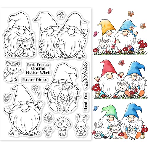 GLOBLELAND GNOME Friends Klare Stempel Zwerg Freundschaft Silikon Klare Stempel Siegel Für Karten Basteln DIY Scrapbooking Fototagebuch Album Dekoration von GLOBLELAND