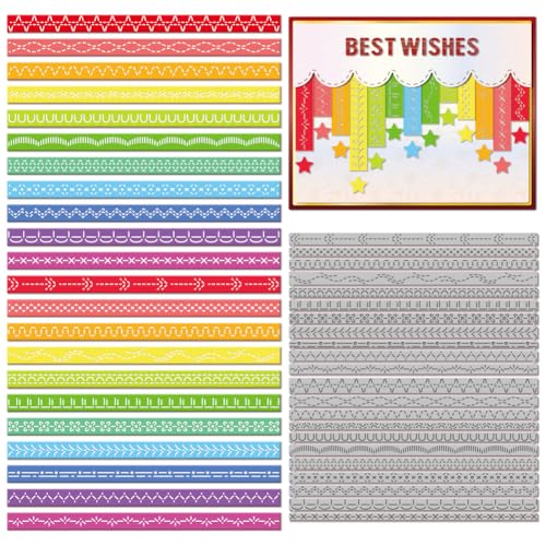 GLOBLELAND Genähte Stanzformen Zum Erstellen von Karten Rasenschnitte Spitzenrahmen Bordüren Gestanzte Stanzschablonen Für DIY Scrapbooking Journal Prägung Papierbasteln Dekor von GLOBLELAND