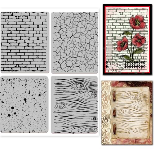 GLOBLELAND Gummistempel, Retro-Textur, Holz, Ziegel, Craquelé, Textur, 18 x 22 cm, EVA-Stempel, Prägestempel, Siegel für DIY, Scrapbooking und Kartenherstellung, Papierbasteldekoration von GLOBLELAND