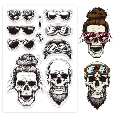 GLOBLELAND Halloween Skelett Klar Silikon Stempel Für DIY Kartenherstellung Brille Silikon Transparent Siegel Dekorative Klar Stempel Für Scrapbooking Und Fotoalbum Journal Dekoration GLOBLELAND Halloween Skelett Klar Silikon Stempel Für DIY Kartenherstellung Brille Silikon Transparent Siegel Dekorative Klar Stempel Für Scrapbooking Und Fotoalbum Journal Dekoration von GLOBLELAND