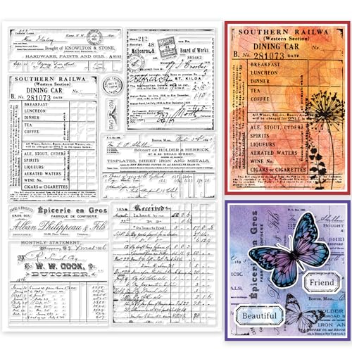 GLOBLELAND Handgeschriebene Retro-Stempel für Bastelarbeiten, Scrapbooking, Vintage-Wörter, Hintergrund, Silikon, transparent, 21,1 x 29,7 cm, transparente Stempel für Karten, Tagebuch, Heimdekoration GLOBLELAND Handgeschriebene Retro-Stempel für Bastelarbeiten, Scrapbooking, Vintage-Wörter, Hintergrund, Silikon, transparent, 21,1 x 29,7 cm, transparente Stempel für Karten, Tagebuch, Heimdekoration von GLOBLELAND
