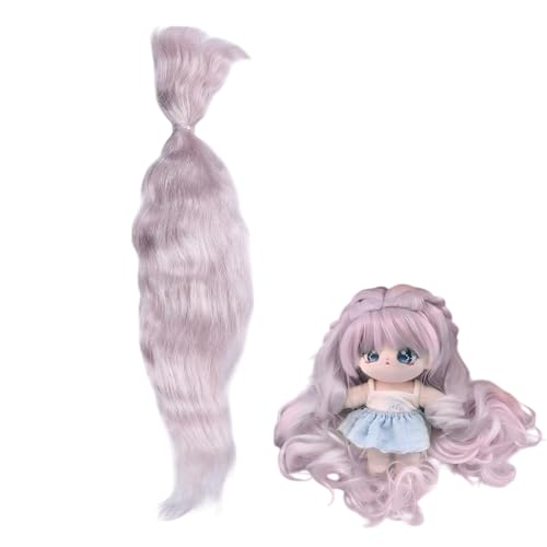 GLOBLELAND Hellgraues Puppenperückenhaar 20cm/7.9Zoll Lang Zum Herstellen von Puppenperücken Grau Modisch Weich Flexibel Synthetische Haarverlängerung Puppenzubehör Zum Herstellen von Puppen DIY von GLOBLELAND
