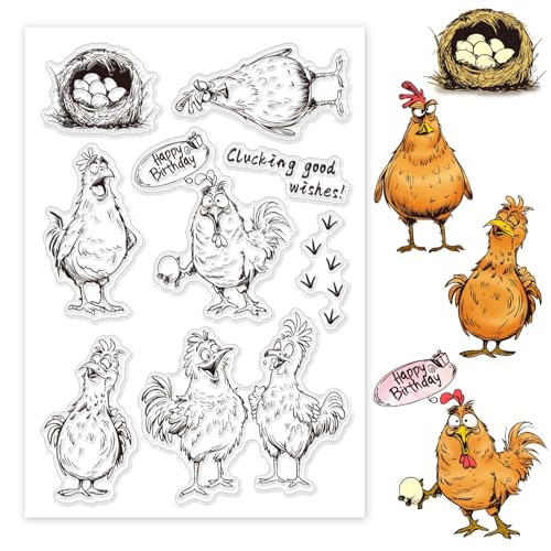 GLOBLELAND Huhn Klarsichtstempel Cartoon Tiere Silikon Klarsichtstempel Siegel Eier Bauernhoftiere Transparente Stempel Für DIY Scrapbooking Kartenherstellung Fotoalbum Journal GLOBLELAND Huhn Klarsichtstempel Cartoon Tiere Silikon Klarsichtstempel Siegel Eier Bauernhoftiere Transparente Stempel Für DIY Scrapbooking Kartenherstellung Fotoalbum Journal von GLOBLELAND