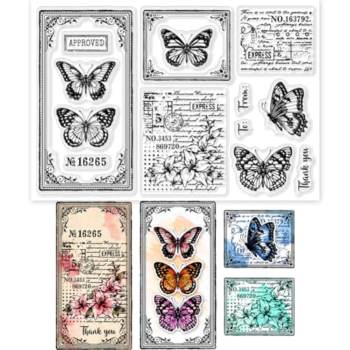 GLOBLELAND Retro-Etiketten Transparente Silikonstempel Vintage Rahmen Klare Stamps Text Hintergrund Silikonstempel Für Kartengestaltung DIY Prägung Journaling GLOBLELAND Retro-Etiketten Transparente Silikonstempel Vintage Rahmen Klare Stamps Text Hintergrund Silikonstempel Für Kartengestaltung DIY Prägung Journaling von GLOBLELAND