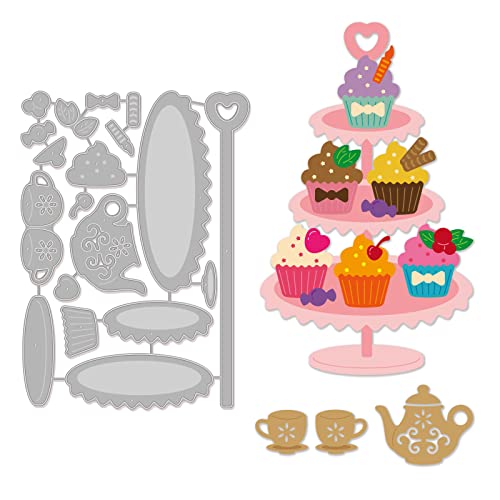 GLOBLELAND Kuchenform Stanzformen Metall Geburtstag Stanzschnitte Prägeschablonen Vorlage für Papierkartenherstellung Dekoration DIY Scrapbooking Album Handwerk Dekor von GLOBLELAND