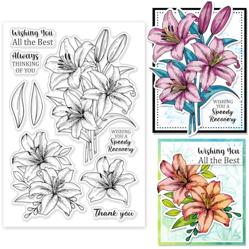 GLOBLELAND Lily Clear Stamps Segenswörter Silikon Clear Stamp Seals Blumen Transparente Stempel Für DIY Scrapbooking Karten Erstellen Fotoalbum Journal GLOBLELAND Lily Clear Stamps Segenswörter Silikon Clear Stamp Seals Blumen Transparente Stempel Für DIY Scrapbooking Karten Erstellen Fotoalbum Journal von GLOBLELAND