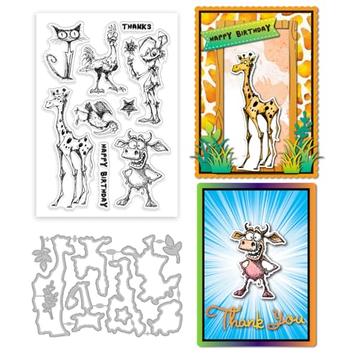 GLOBLELAND Lustige Mutierte Tiere Silikonstempel Metall Stanzformen Malschablonen Für Die Kartenherstellung Cartoon Tiere Stempel Stanzformen Katze Schablonen Set Für DIY Scrapbooking Kunsthandwerk GLOBLELAND Lustige Mutierte Tiere Silikonstempel Metall Stanzformen Malschablonen Für Die Kartenherstellung Cartoon Tiere Stempel Stanzformen Katze Schablonen Set Für DIY Scrapbooking Kunsthandwerk von GLOBLELAND