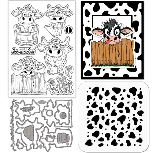 GLOBLELAND Lustiger Kuh Stempel Aus Transparentem Silikon Metall Blumen Stanzformen Cartoon Tiere Mal Und Bastelschablonen Für Kartengestaltung Scrapbooking Basteln DIY Prägung GLOBLELAND Lustiger Kuh Stempel Aus Transparentem Silikon Metall Blumen Stanzformen Cartoon Tiere Mal Und Bastelschablonen Für Kartengestaltung Scrapbooking Basteln DIY Prägung von GLOBLELAND