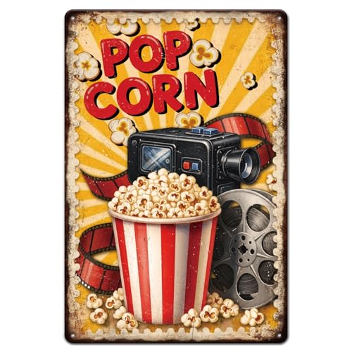 GLOBLELAND Metall Blechschild „Popcorn“ Für Kinos Vintage Malerei Blechschilder 12x8 Zoll Retro Wandkunst Plakette Poster Für Zuhause Büro Bar Spielzimmer Kino Garage Männerhöhle GLOBLELAND Metall Blechschild „Popcorn“ Für Kinos Vintage Malerei Blechschilder 12x8 Zoll Retro Wandkunst Plakette Poster Für Zuhause Büro Bar Spielzimmer Kino Garage Männerhöhle von GLOBLELAND