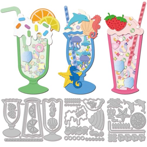 GLOBLELAND Sommer Milchshake Shake Metall Stanzschablone Obst Trinkbecher Papierpräge Stanzschablonen Set Stanzformen für Kartenherstellung DIY Papier Scrapbooking Handgefertigtes Fotoalbum GLOBLELAND Sommer Milchshake Shake Metall Stanzschablone Obst Trinkbecher Papierpräge Stanzschablonen Set Stanzformen für Kartenherstellung DIY Papier Scrapbooking Handgefertigtes Fotoalbum von GLOBLELAND