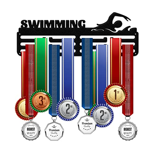 GLOBLELAND Swimming Medaillenhalter Medaille Kleiderbügel Metall Halterung Medaillenhänger Medaillen Aufhänger Display Rack, 15x40cm GLOBLELAND Swimming Medaillenhalter Medaille Kleiderbügel Metall Halterung Medaillenhänger Medaillen Aufhänger Display Rack, 15x40cm von GLOBLELAND