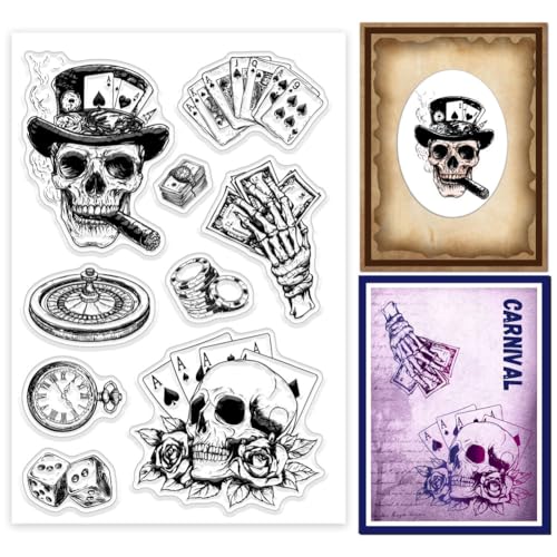 GLOBLELAND Skeleton Entertainment Klare Stempel Pokerwürfel Silikon Klare Stempelsiegel Transparente Stempel Für DIY Scrapbooking Karten Erstellen Fotoalbum Journal GLOBLELAND Skeleton Entertainment Klare Stempel Pokerwürfel Silikon Klare Stempelsiegel Transparente Stempel Für DIY Scrapbooking Karten Erstellen Fotoalbum Journal von GLOBLELAND
