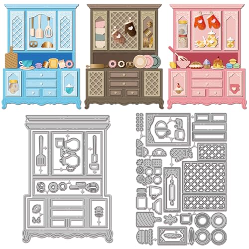 GLOBLELAND Stanzformen Für Schränke Bäckerei Metallstanzungen Dessert Kaffee Stanz Und Prägevorlagen Für Scrapbooking Basteln Papierkartenherstellung von GLOBLELAND